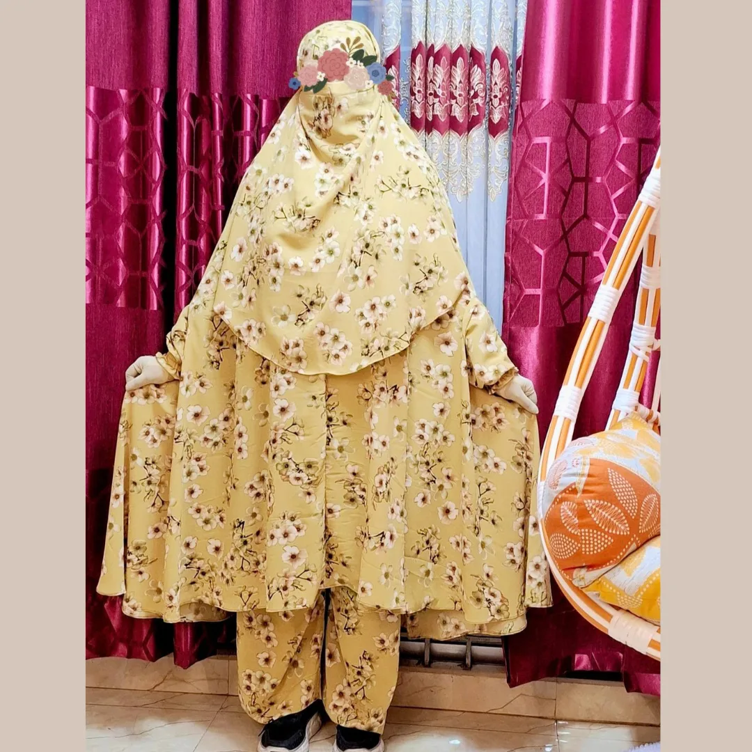 Cherry Georgette Fabric Khimar Set CG103